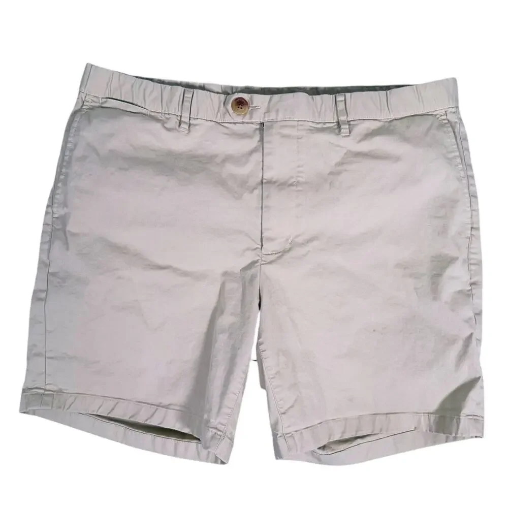 Proper Cloth Mens Chino Shorts Cotton Size 36 Khaki Beige Golf Preppy Stretch